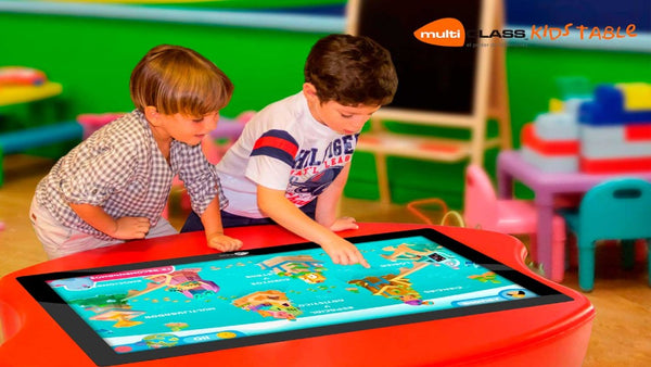 Masa interactiva pentru copii MultiCLASS Kids Table poate fi folosita cu succes pentru educatia prescolarilor atat in domeniul educational, cat si in domeniul corporate.