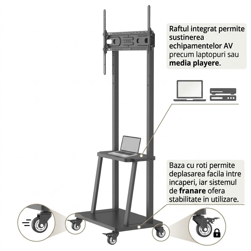 Mobilitate completă și raft pentru echipamente