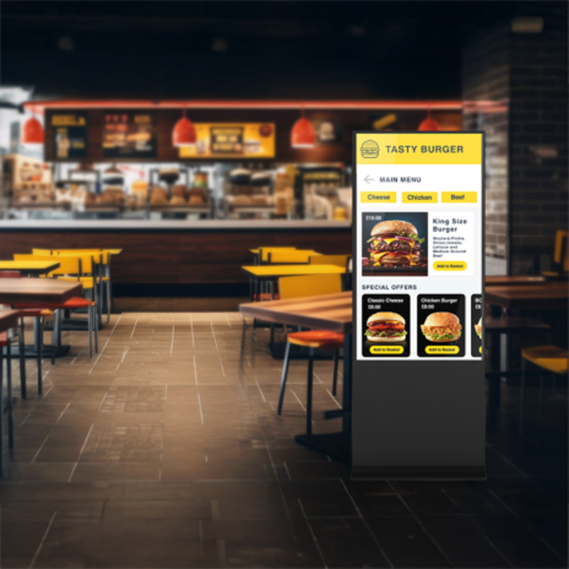 Totem indoor Digital Signage Clevertouch CL Touch 65, 24/7, FHD, 350cd/mp, 2x5W, Android 13, gestionare in cloud CleverLive