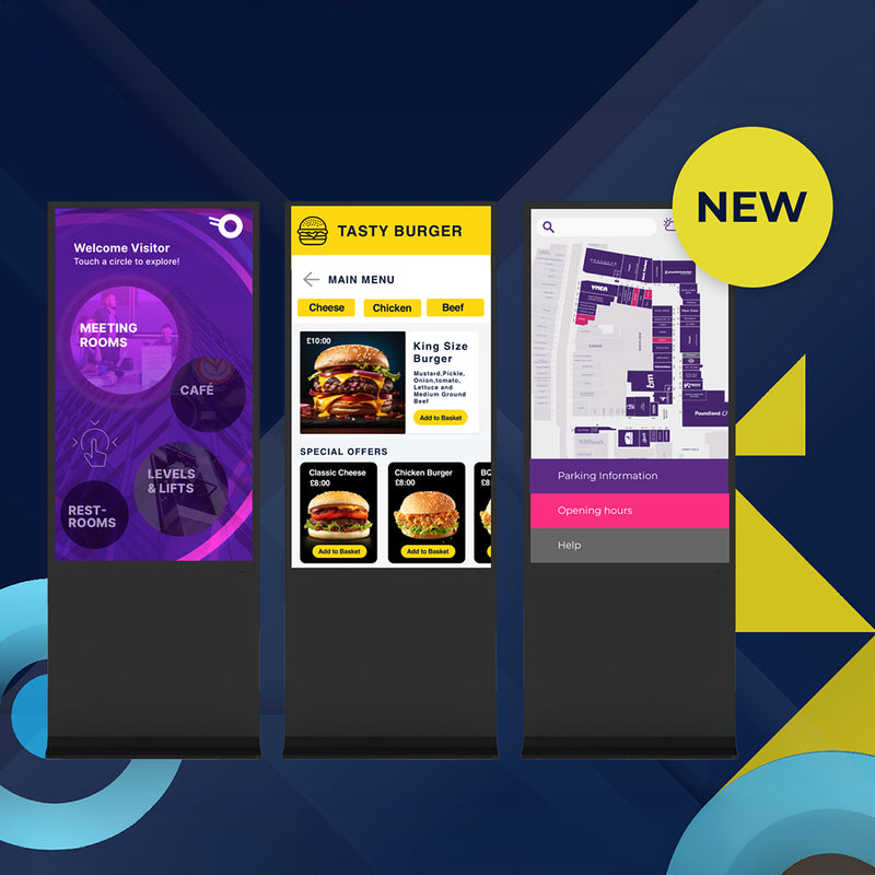 Totem indoor Digital Signage Clevertouch CL Touch 65, 24/7, FHD, 350cd/mp, 2x5W, Android 13, gestionare in cloud CleverLive