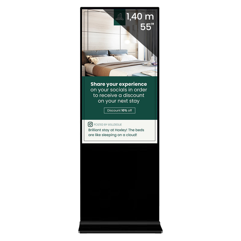 Totem tactil indoor Digital Signage Clevertouch CL Touch 55, 24/7, FHD, 350cd/mp, 2x5W, Android 13, gestionare in cloud CleverLive