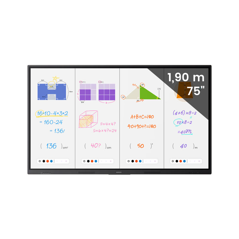 Display interactiv Samsung WAF, 75”, 4K UHD, 400cd/mp, 1.200:1, 40 puncte atingere, Android 14.0, certificat Google EDLA, Energy Star