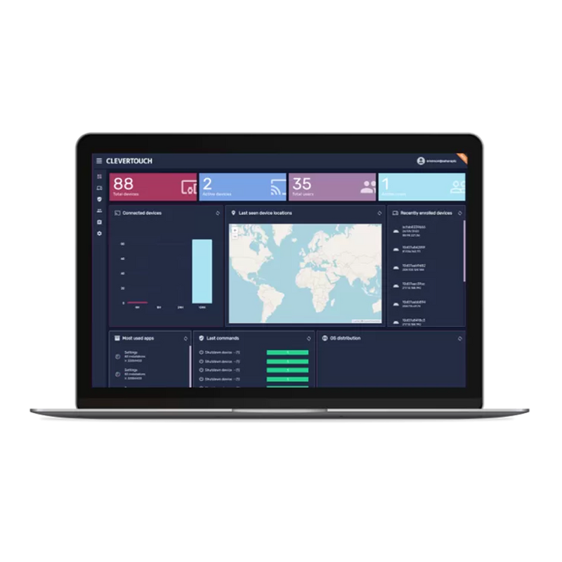 Display interactiv All-in-one Clevertouch UX Pro Edge, 75”, 4K, Android 13, 40 puncte touch, 60W, 48MP, microfoane, NFC, LYNX Whiteboard, certificare Google EDLA, tehnologie InGlass