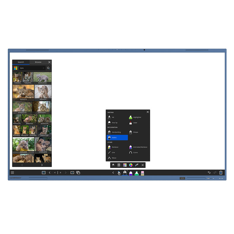 Display interactiv Clevertouch IMPACT LUX2, 86”, 4K, 8 GB RAM, Android 15, Audio 60W, NFC integrat,Google EDLA, LYNX Whiteboard