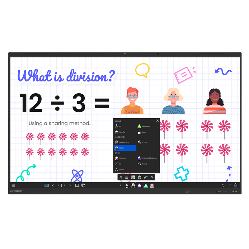 Display interactiv Clevertouch IMPACT LUX2, 65”, 4K, 8 GB RAM, Android 15, Audio 60W, NFC integrat, Google EDLA, LYNX Whiteboard
