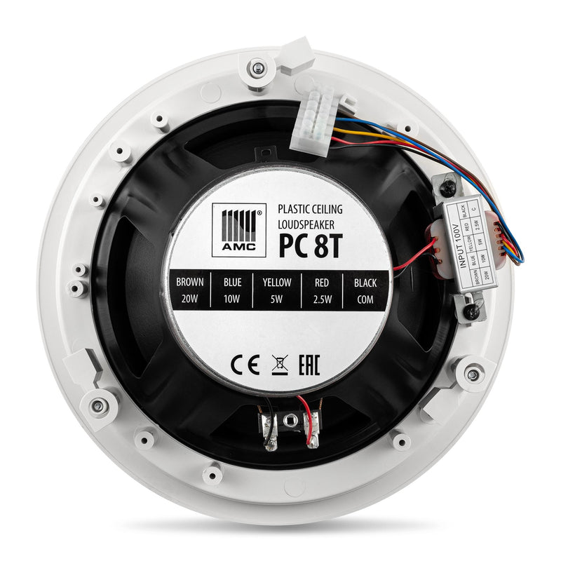 Boxa de plafon AMC PC 8T, 20W/100V, coaxiala, alba
