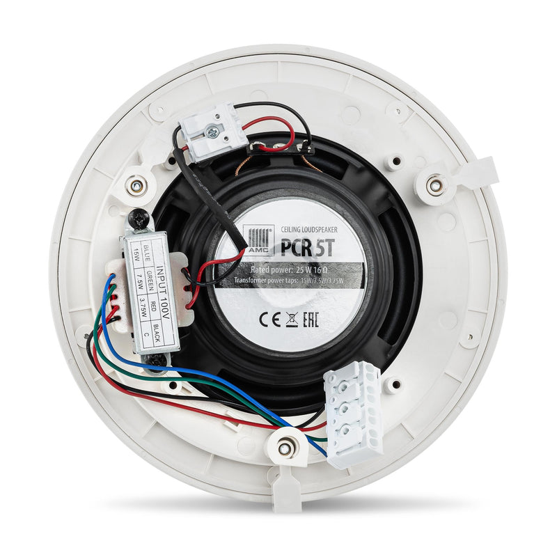 Resigitat: Boxa de plafon AMC PCR 5T, 25W/16ohmi, 15W/100Vm alba