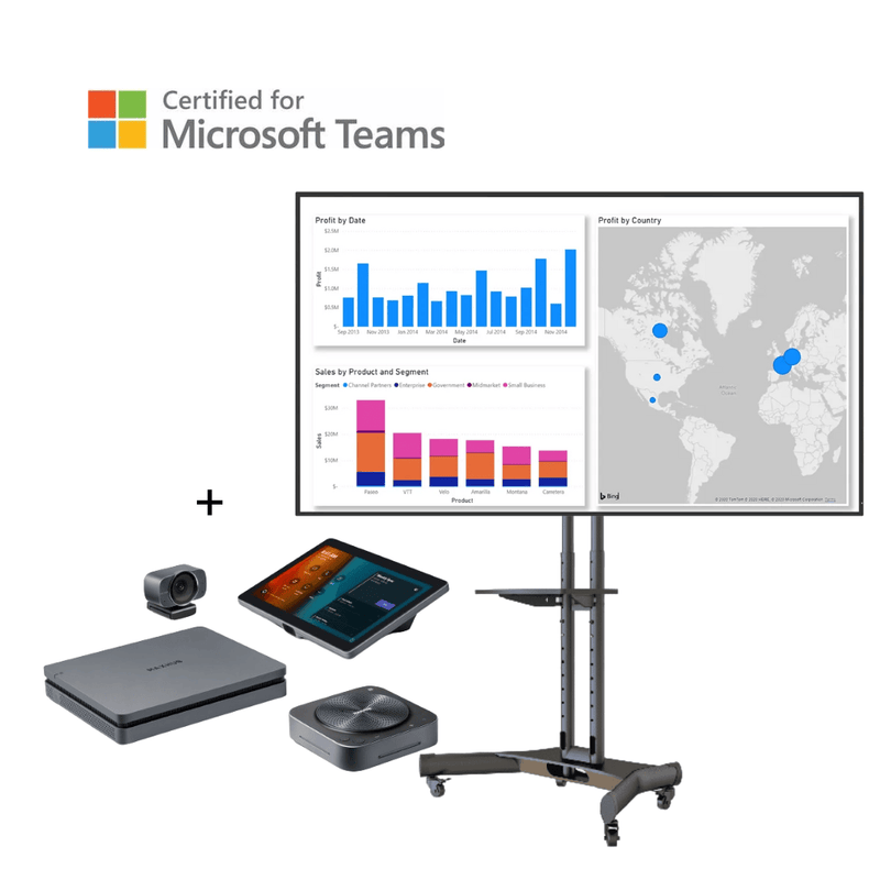 Sistem Huddle Room All-In-One Maxhub ND43CMA, 43”, 4K UHD, 32W, Kit  videoconferinta (AIO videobar, MiniPC, touch control panel), stand mobil profesional 40”-70”inclus