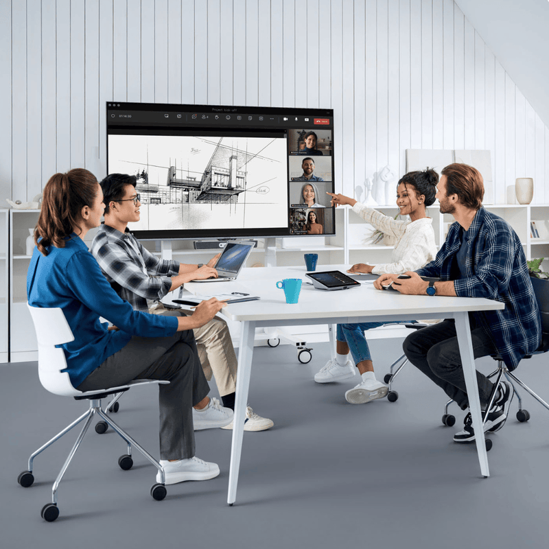 Sistem Teams Room All-In-One Maxhub ND55CMA, 55”, 4K UHD, 32W, Kit  videoconferinta (AIO videobar, MiniPC, touch control panel), stand pardoseala 55”-86” inclus