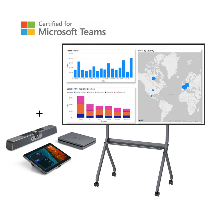 Sistem Teams Room All-In-One Maxhub ND55CMA, 55”, 4K UHD, 32W, Kit  videoconferinta (AIO videobar, MiniPC, touch control panel), stand pardoseala 55”-86” inclus