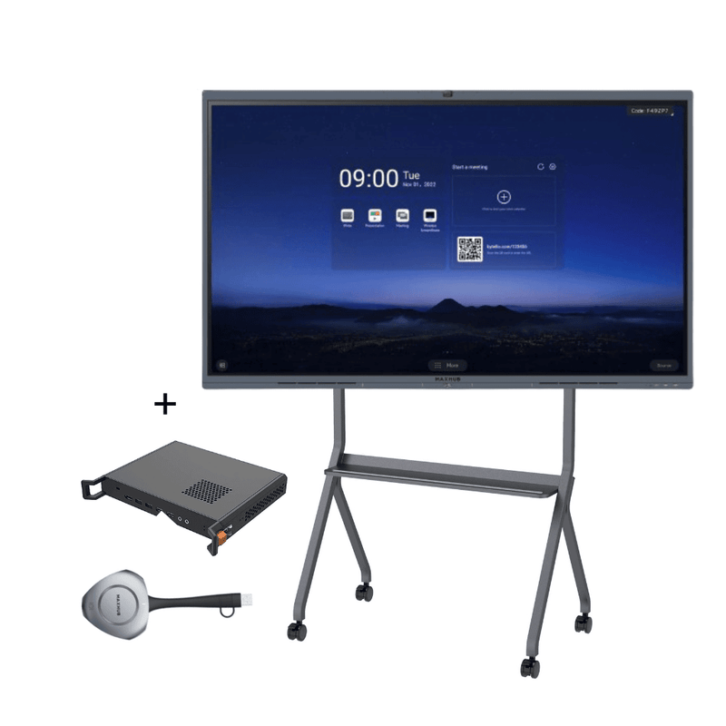 Sistem interactiv BYOC Maxhub C6530, 65'', OPS Gen 11-a, Dongle videoconferinta Wi-Fi 6, stand pardoseala 55”-86” inclus