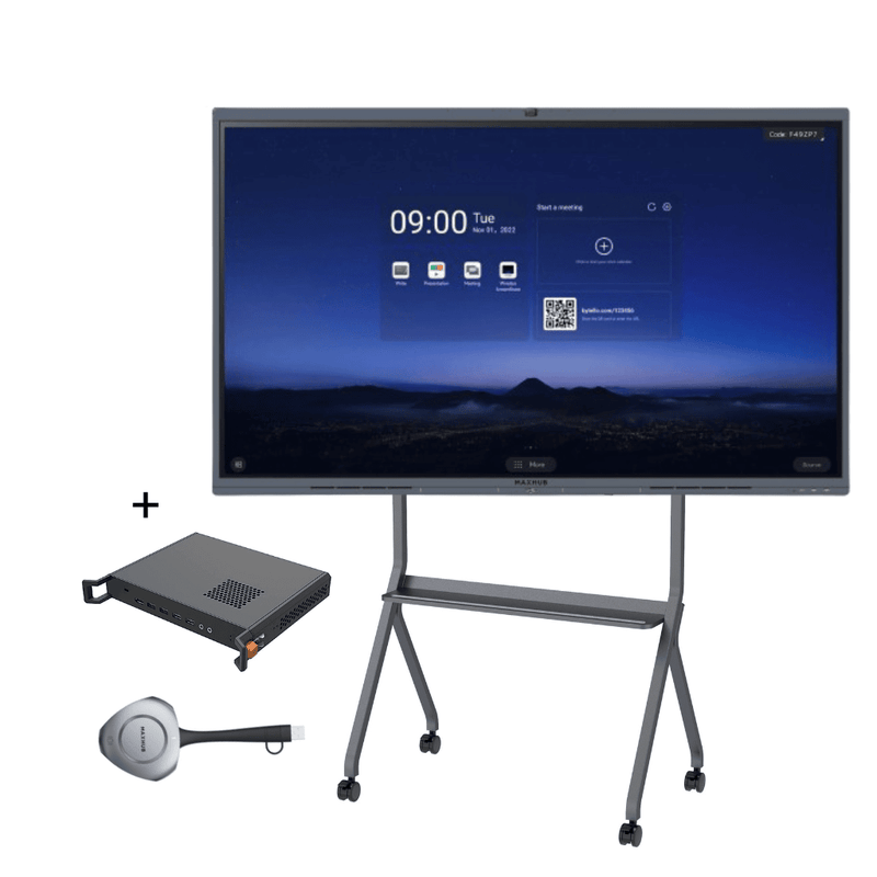 Sistem interactiv BYOC Maxhub C8630, 86'', OPS Gen 11-a, Dongle videoconferinta Wi-Fi 6, stand pardoseala 55”-86” inclus