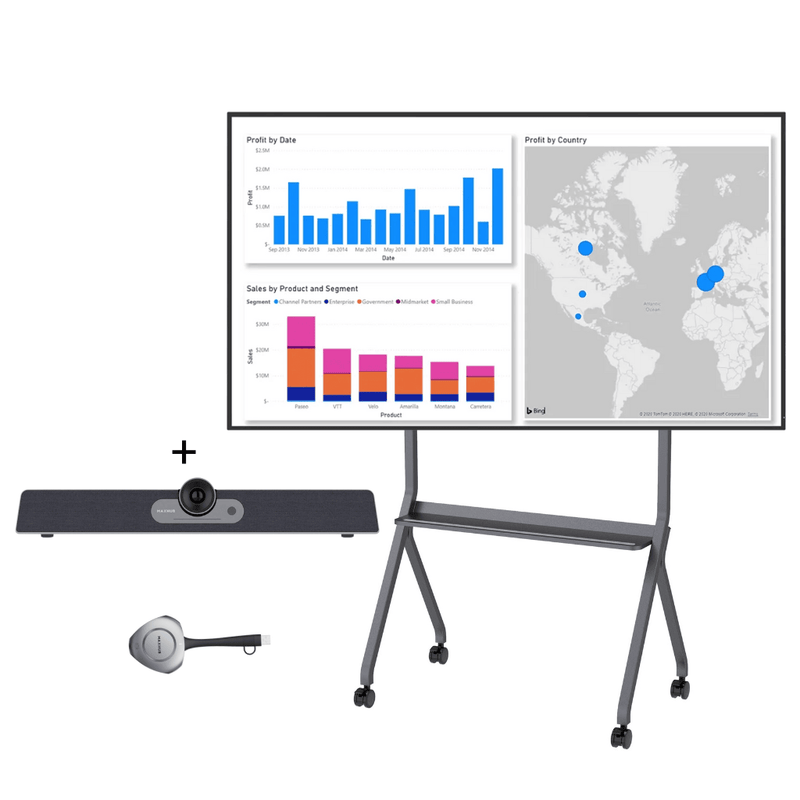 Sistem BYOC Commercial Maxhub ND55CMA, 55”, 4K UHD, 32W, Videobar conference, Dongle videoconferinta Wi-Fi 6, stand pardoseala 55”-86” inclus