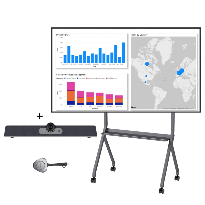 Sistem BYOC Commercial Maxhub ND86CMA, 86”, 4K UHD, 32W, Videobar conference, Dongle videoconferinta Wi-Fi 6, stand pardoseala 55”-86” inclus