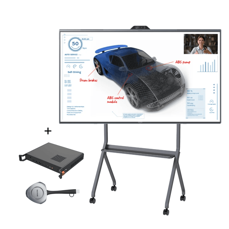 Sistem interactiv BYOC Premium Maxhub Transcend T6530, 65'', 48+8MP, 3x, 50W, Dongle videoconferinta Wi-Fi 6, stand pardoseala 55”-86” inclus