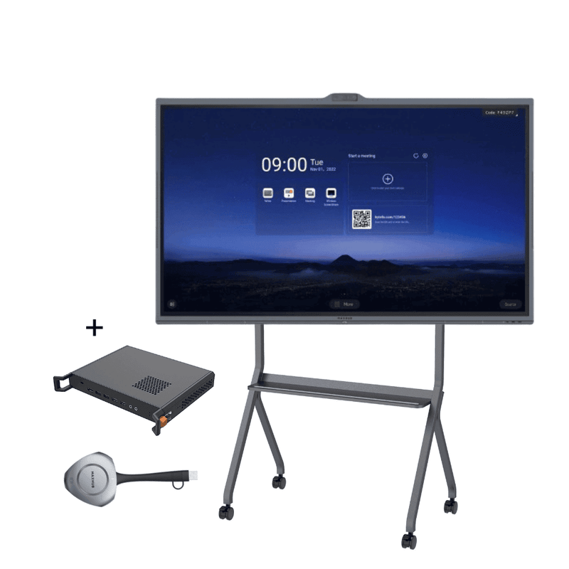 Sistem interactiv BYOC dual camera Maxhub ViewPro V6530, 65'', 48+8MP, 3x, Dongle videoconferinta Wi-Fi 6, stand pardoseala 55”-86” inclus