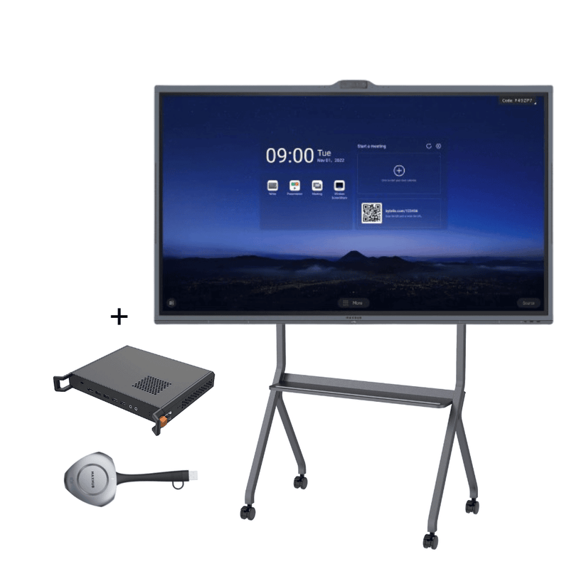 Sistem interactiv BYOC dual camera Maxhub ViewPro V8630, 86'', 48+8MP, 3x, Dongle videoconferinta Wi-Fi 6, stand pardoseala 55”-86” inclus