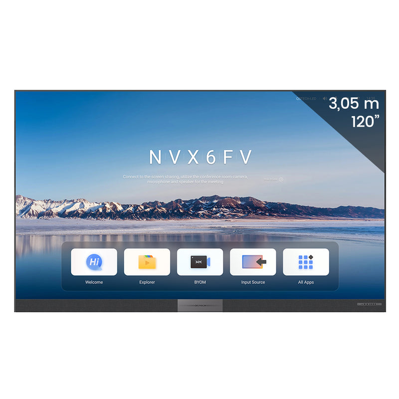 Display LED QSTECH All-In-One 120”, Pixel pitch 1.3 mm, FHD, Android 13, 8GB RAM, 64GB, 3840Hz, Wi-Fi 6, HDMI multiple