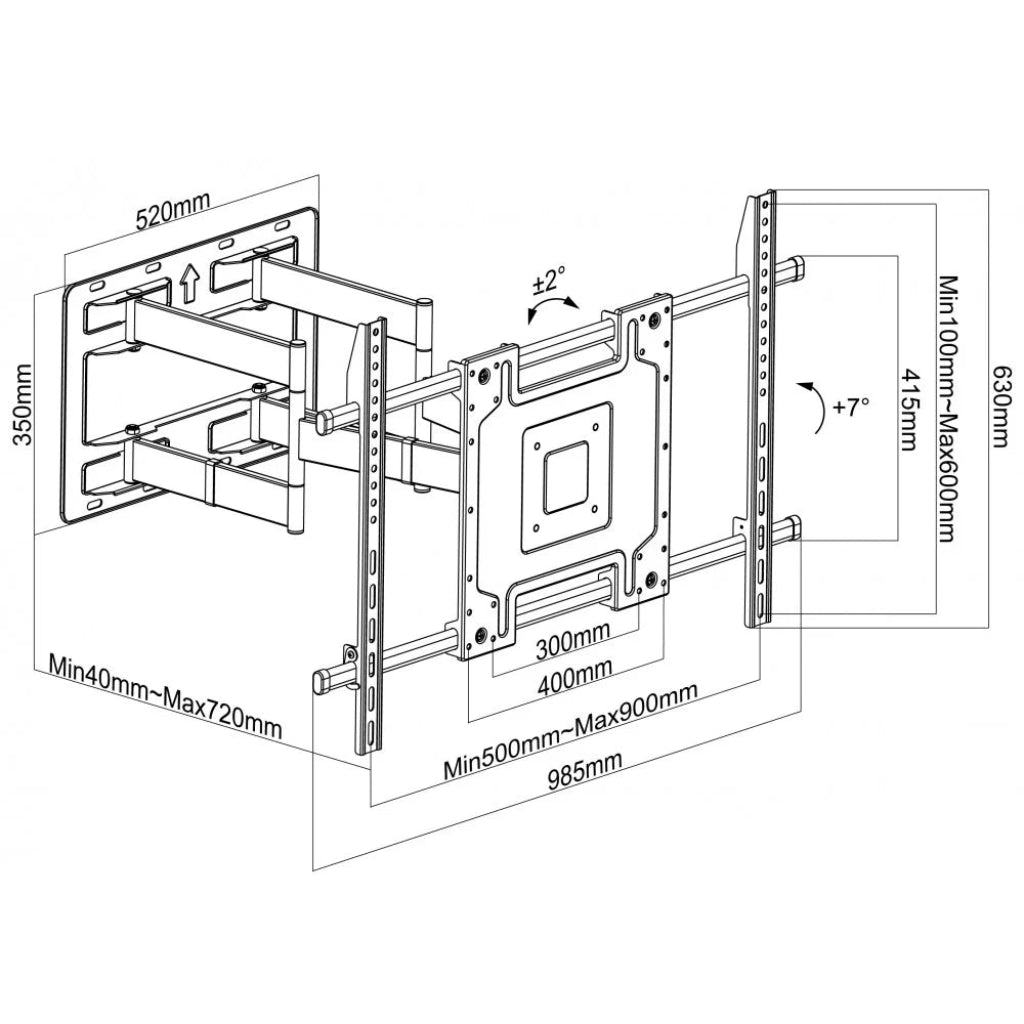 Braț extensibil Full-Motion pentru flexibilitate maximă