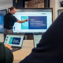 Display interactiv All-in-one Clevertouch UX Pro Edge, 75”, 4K, Android 13, 40 puncte touch, 60W, 48MP, microfoane, NFC, LYNX Whiteboard, certificare Google EDLA, tehnologie InGlass