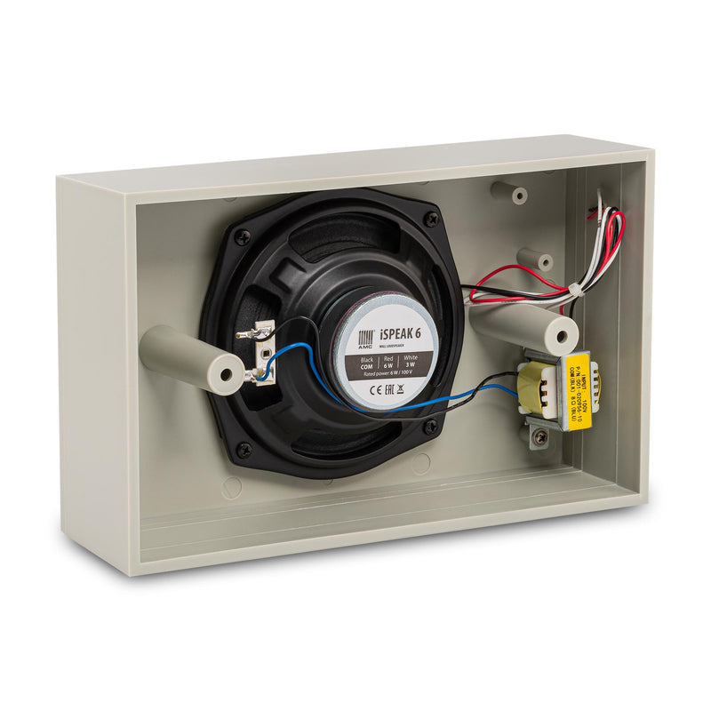 Boxa aplicata de perete AMC iSPEAK 6, 6W/100V, alba