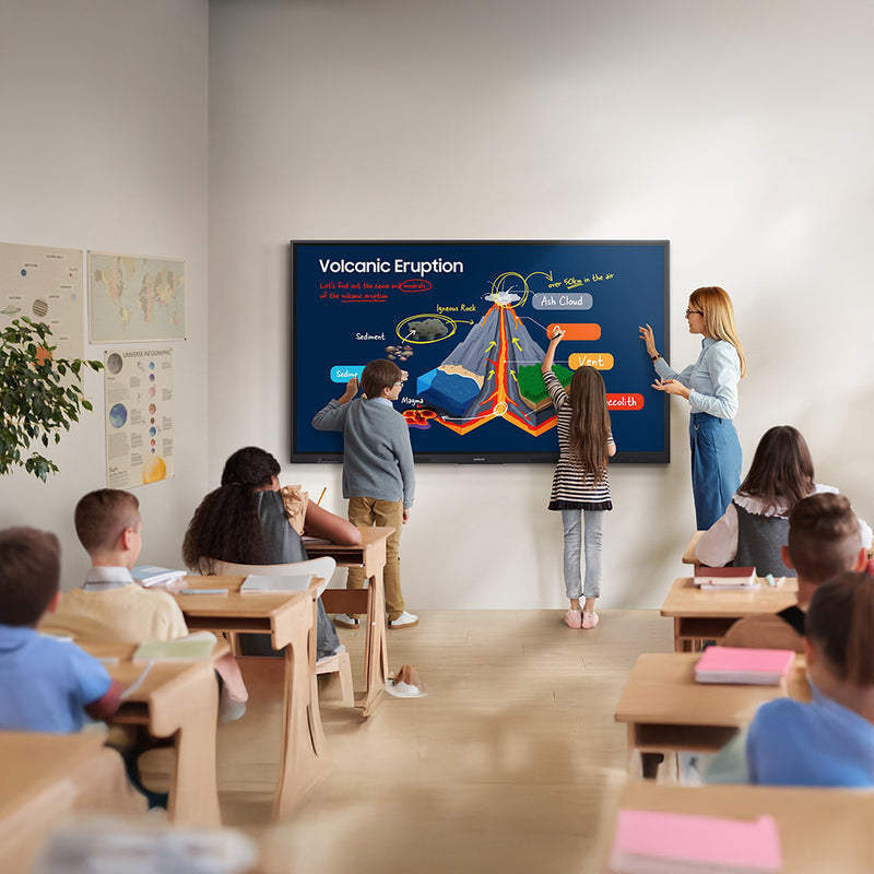 Display interactiv Samsung WAF, 65”, 4K UHD, 400cd/mp, 1.200:1, 40 puncte atingere, Android 14.0, certificat Google EDLA, Energy Star