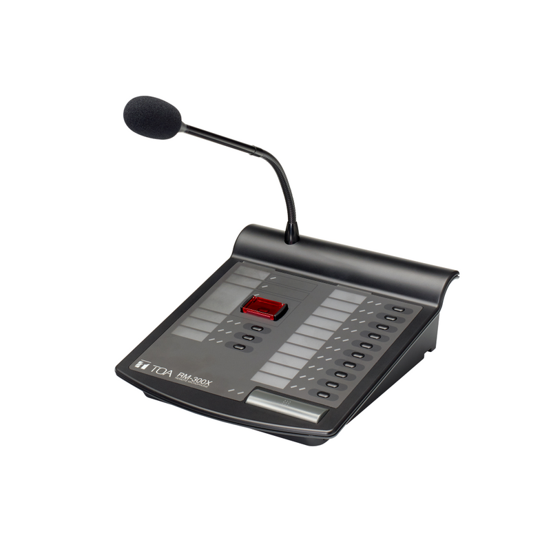 Microfon remote TOA RM-300X, 24V DC, 60dB, 13 butoane programabile, recomandat pentru adresare in situatii de urgenta
